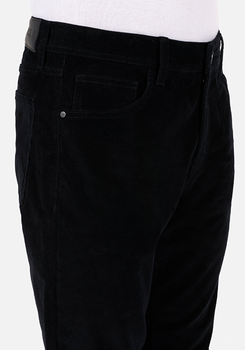 Afișați detalii pentru Regular Fit Talie Medie Picior Drept Pantaloni Negri Pentru Bărbați