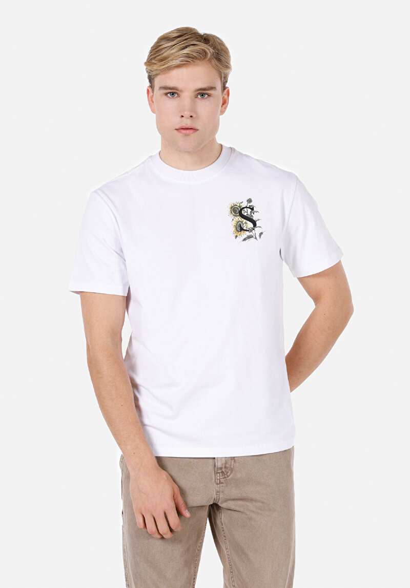 Imagine a Tricou Cu Maneca Scurta De Barbati Alb Comfort Fit  Cl1072065