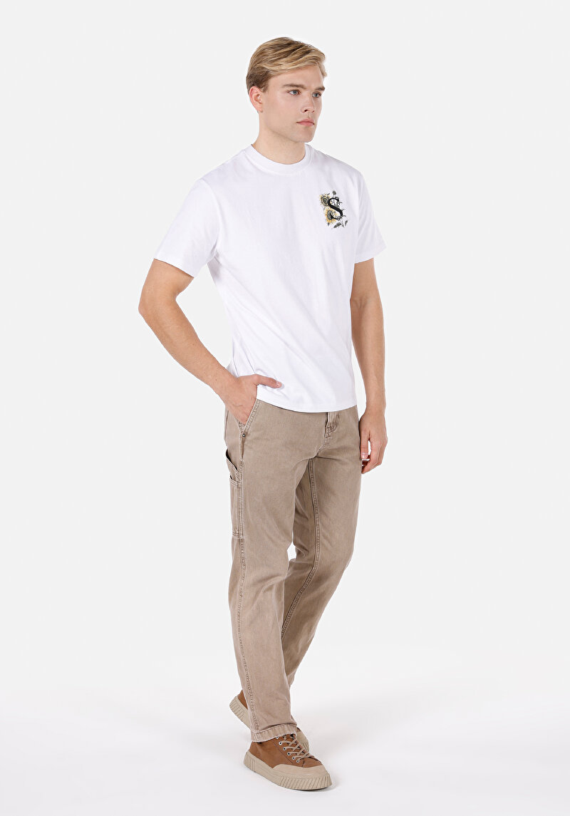 Imagine a Tricou Cu Maneca Scurta De Barbati Alb Comfort Fit Cl1072065