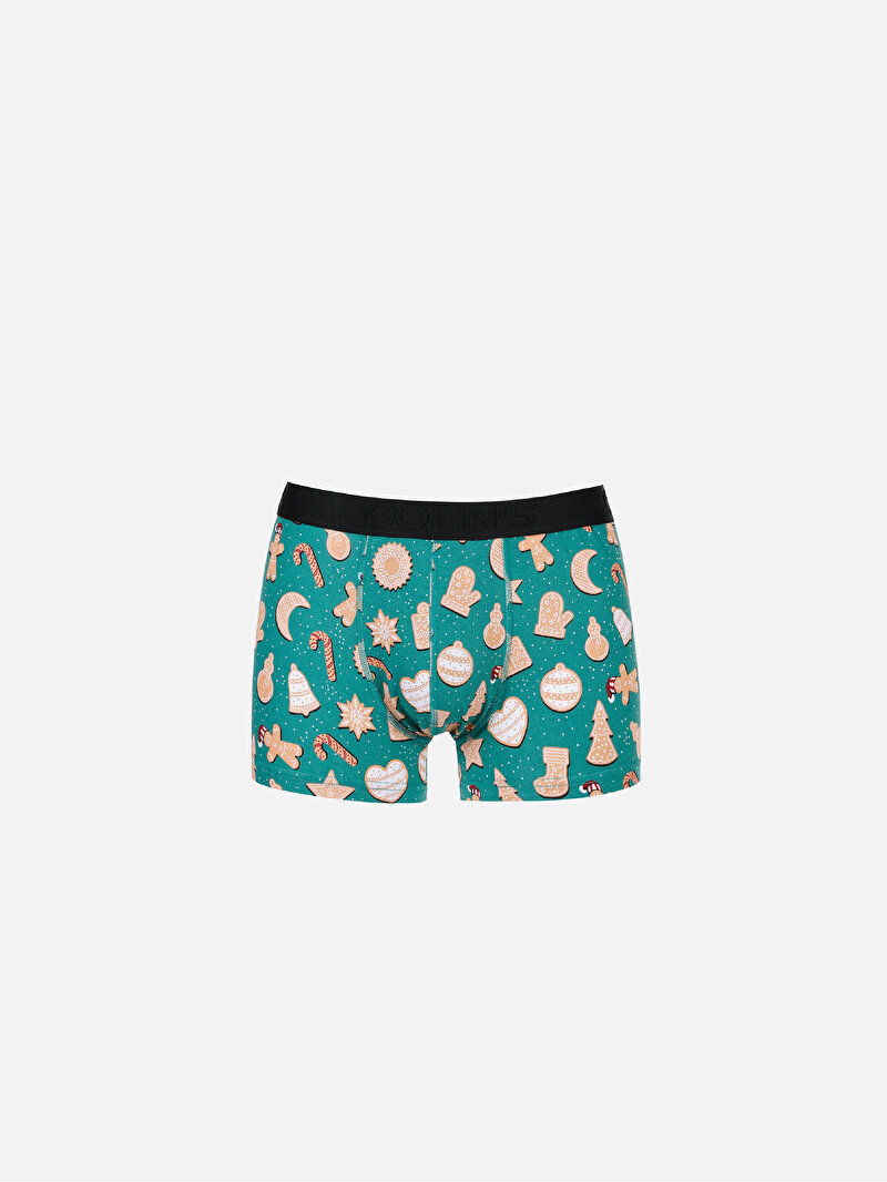 Afișați detalii pentru Boxer Verde Pentru Bărbați Modern Fit Printed