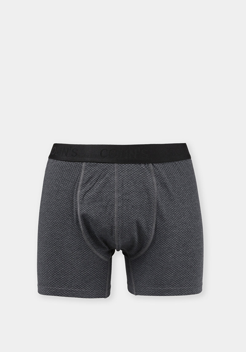 Imagine a Boxer Antracit Pentru Bărbați Cu İmprimeu Modern Fit