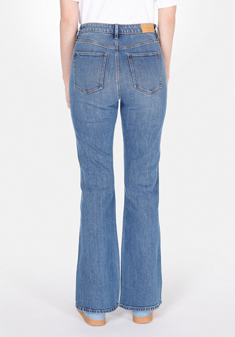 Imagine a Pantaloni De Dama Albastru Regular Fit 791 Monica Cl1074400