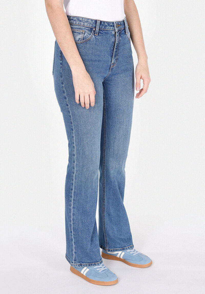 Imagine a Pantaloni De Dama Albastru Regular Fit 791 Monica Cl1074400