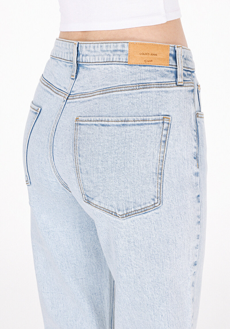 Afișați detalii pentru Pantaloni De Dama Albastru Boyfriend Fit 893 Julia Cl1073819