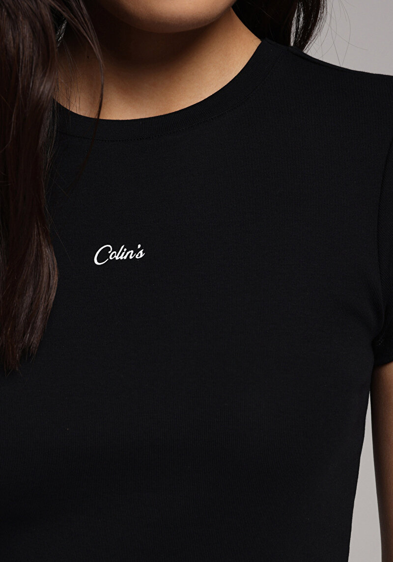 Imagine a Tricou Cu Maneca Scurta De Dama Negru Slim Fit Cl1074441