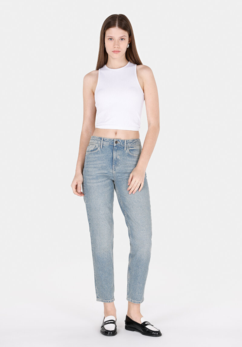 Afișați detalii pentru Pantaloni De Dama Denim Mom Fit 896  Maria Cl1072774