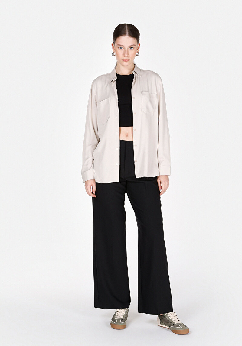 Afișați detalii pentru Regular Fit Cămașă Decolteu Drept Cămașă Nurcă Roll-Up Pentru Femei