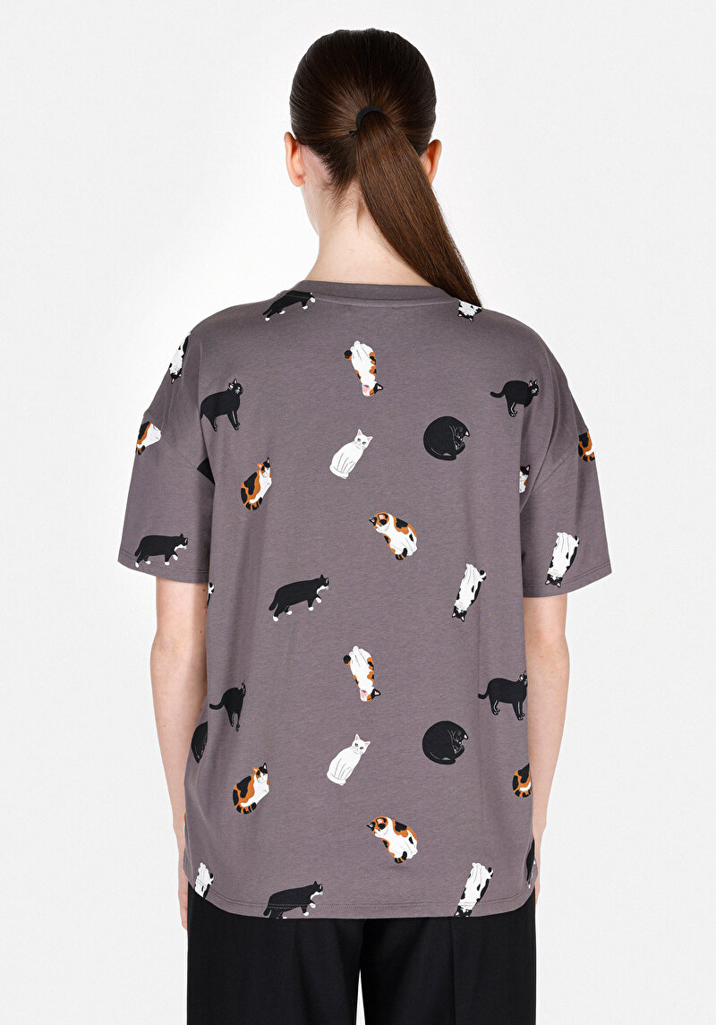 Imagine a Tricou Cu Maneca Scurta De Dama Antracit Comfort Fit Cl1073448