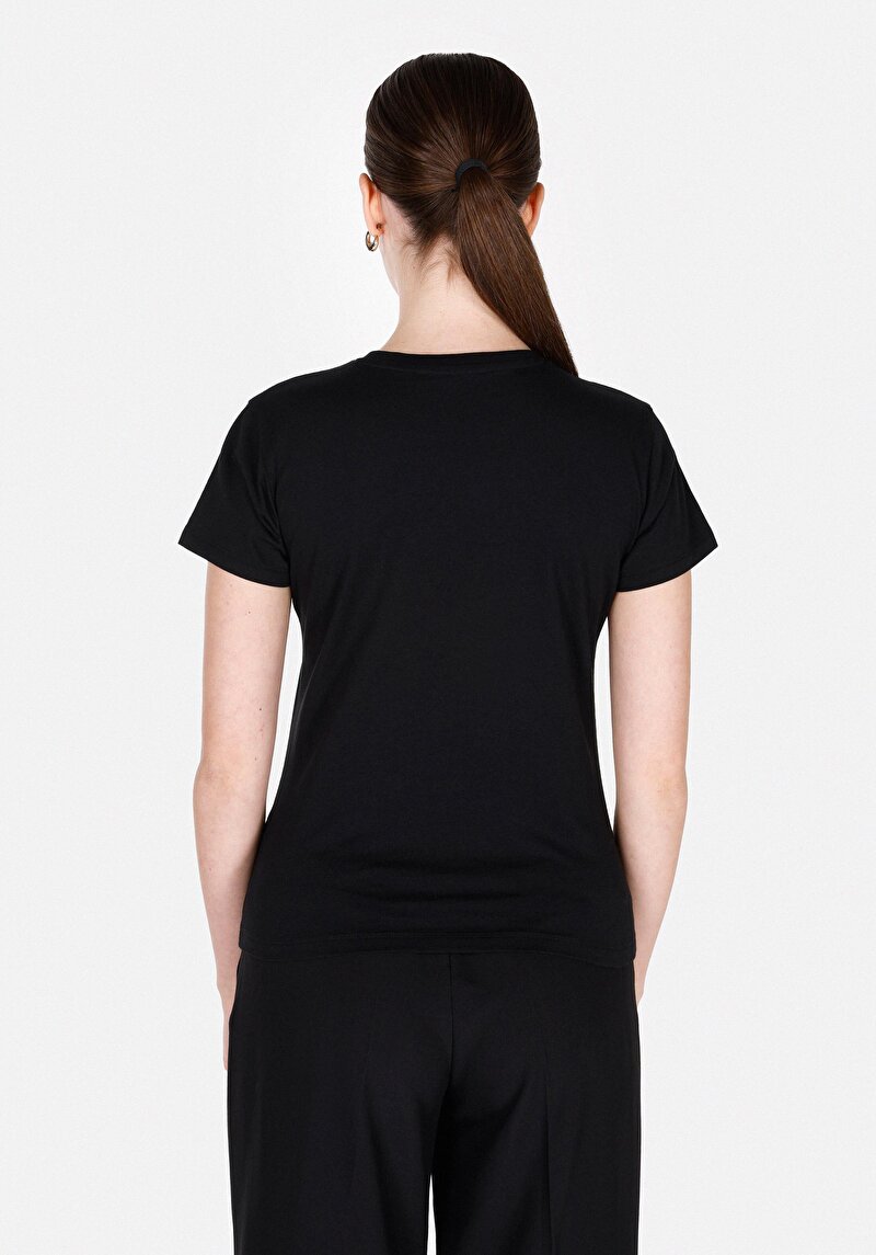 Imagine a Tricou Cu Maneca Scurta De Dama Negru Slim Fit Cl1073449