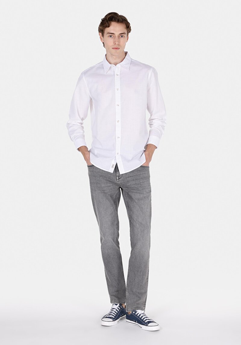 Afișați detalii pentru Camasa Cu Maneca Lunga De Barbati Alb Regular Fit  Cl1073846