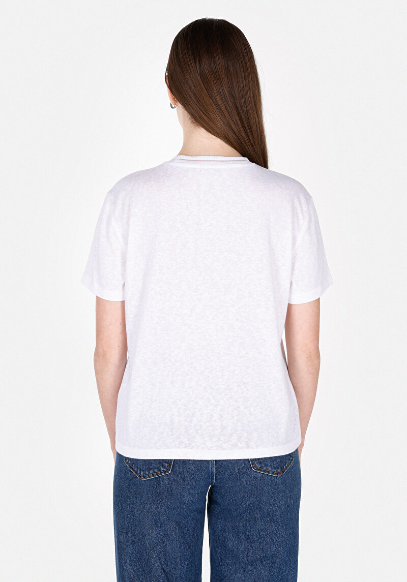 Afișați detalii pentru Tricou Cu Maneca Scurta De Dama Alb Regular Fit  Cl1073957