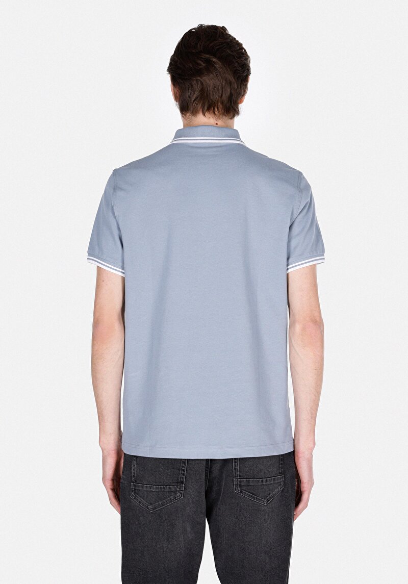 Imagine a Tricou Polo Cu Maneca Scurta De Barbati Albastru Regular Fit Cl1074313