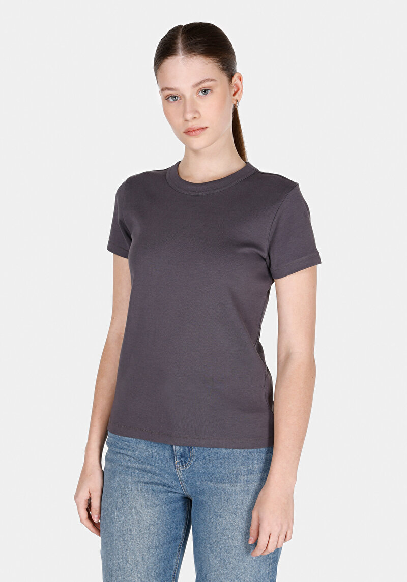 Imagine a Tricou Cu Maneca Scurta De Dama Antracit Slim Fit Cl1068567