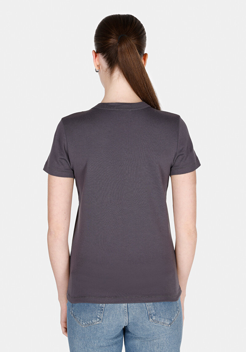 Imagine a Tricou Cu Maneca Scurta De Dama Antracit Slim Fit Cl1068567