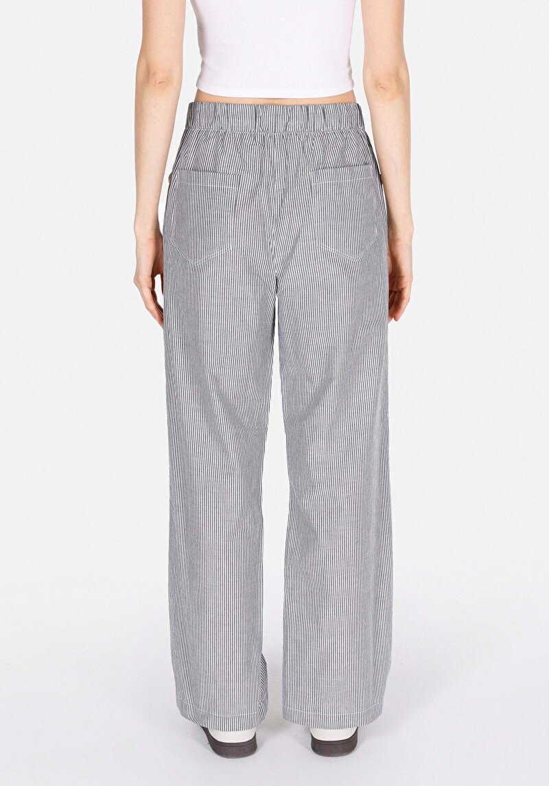 Imagine a Drept Fit Talie Talie Pantaloni Largi Pentru Femei Antracit