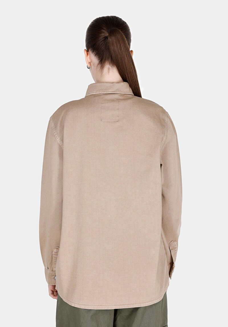 Afișați detalii pentru Regular Fit Classic Collar Cămașă Cu Mânecă Lungă Din Denim Pentru Femei