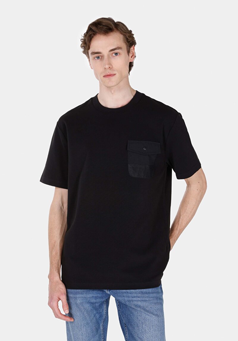 Imagine a Tricou Cu Maneca Scurta De Barbati Negru Comfort Fit  Cl1073086