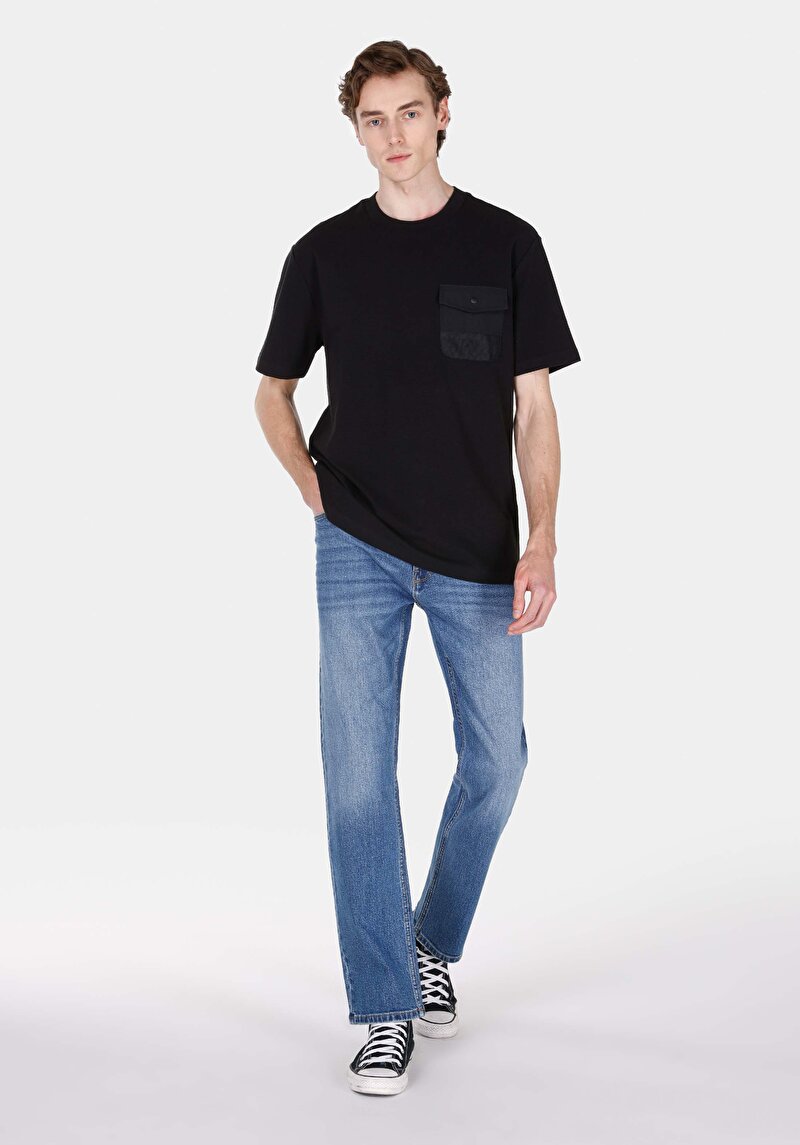 Afișați detalii pentru Tricou Cu Maneca Scurta De Barbati Negru Comfort Fit  Cl1073086