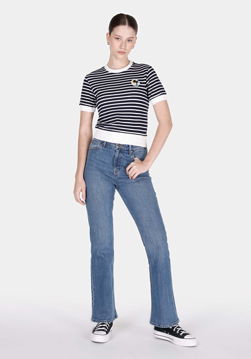 Imagine a Pulover Cu Mâneci Scurte De Dama Alb Slim Fit Cl1073196