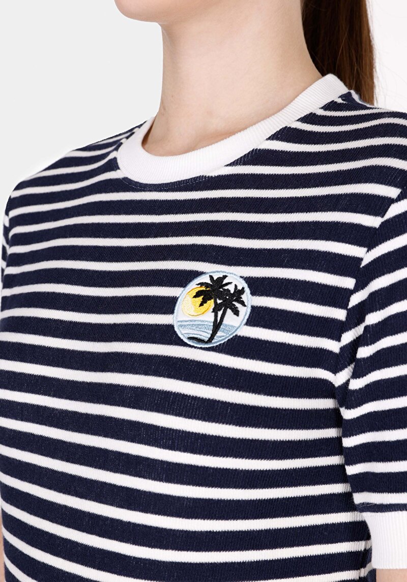 Imagine a Pulover Cu Mâneci Scurte De Dama Alb Slim Fit Cl1073196