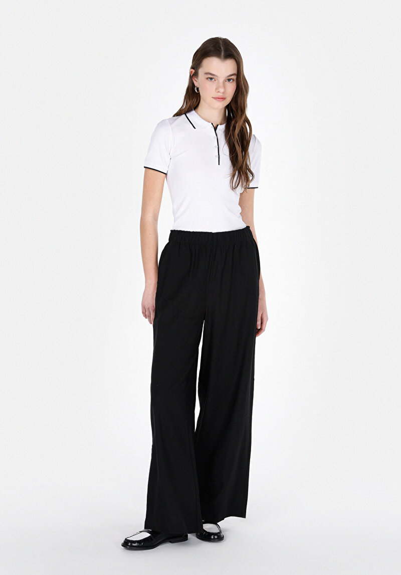 Imagine a Pantaloni De Dama Negru Regular Fit  Cl1074805