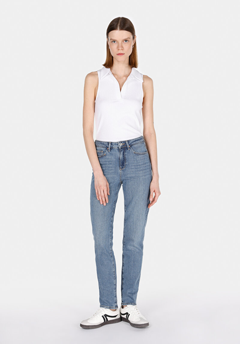 Imagine a Pantaloni De Dama Albastru Slim Fit 703 Carla Cl1073494