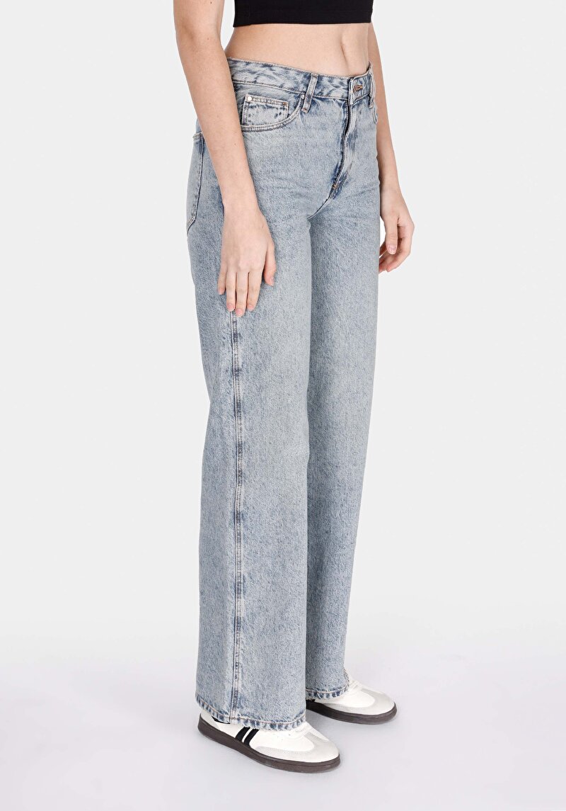 Afișați detalii pentru Regular Fit Talie Înaltă Picior Larg Blugi Din Denim Pentru Femei