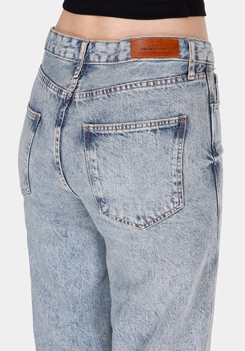 Afișați detalii pentru Regular Fit Talie Înaltă Picior Larg Blugi Din Denim Pentru Femei