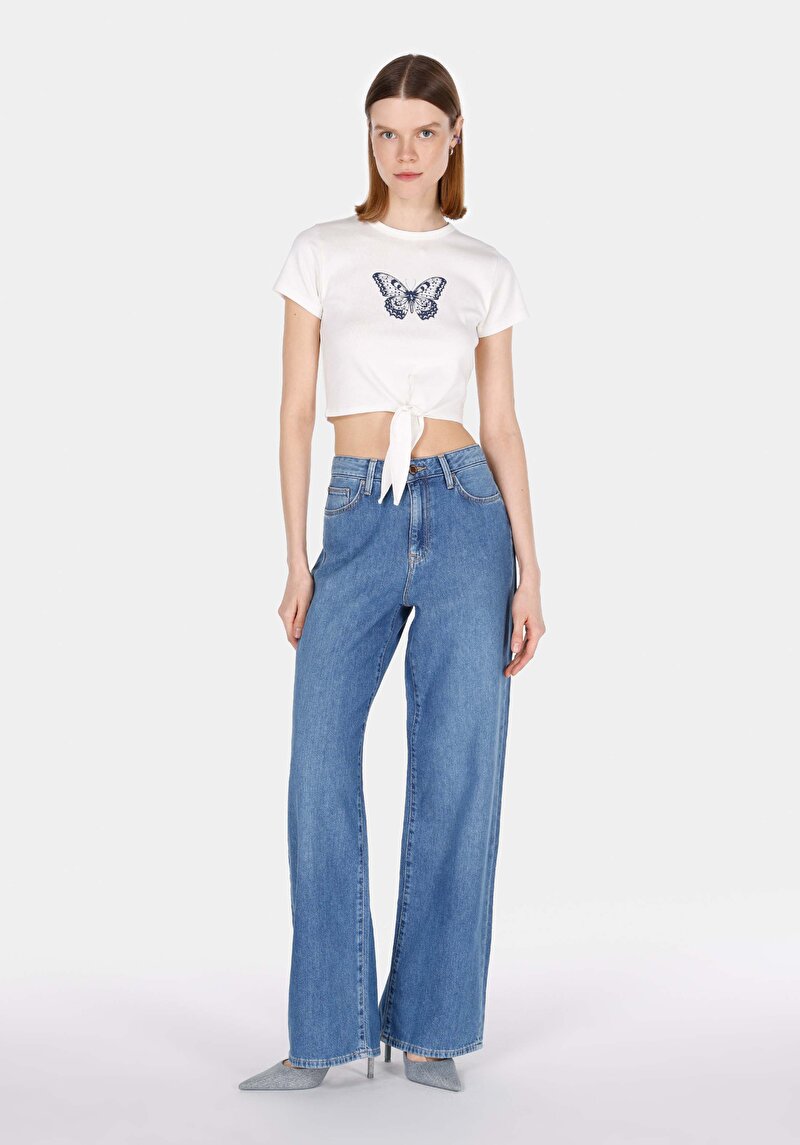 Imagine a Bluza Cu Maneca Scurta De Dama Alb Slim Fit Cl1073540