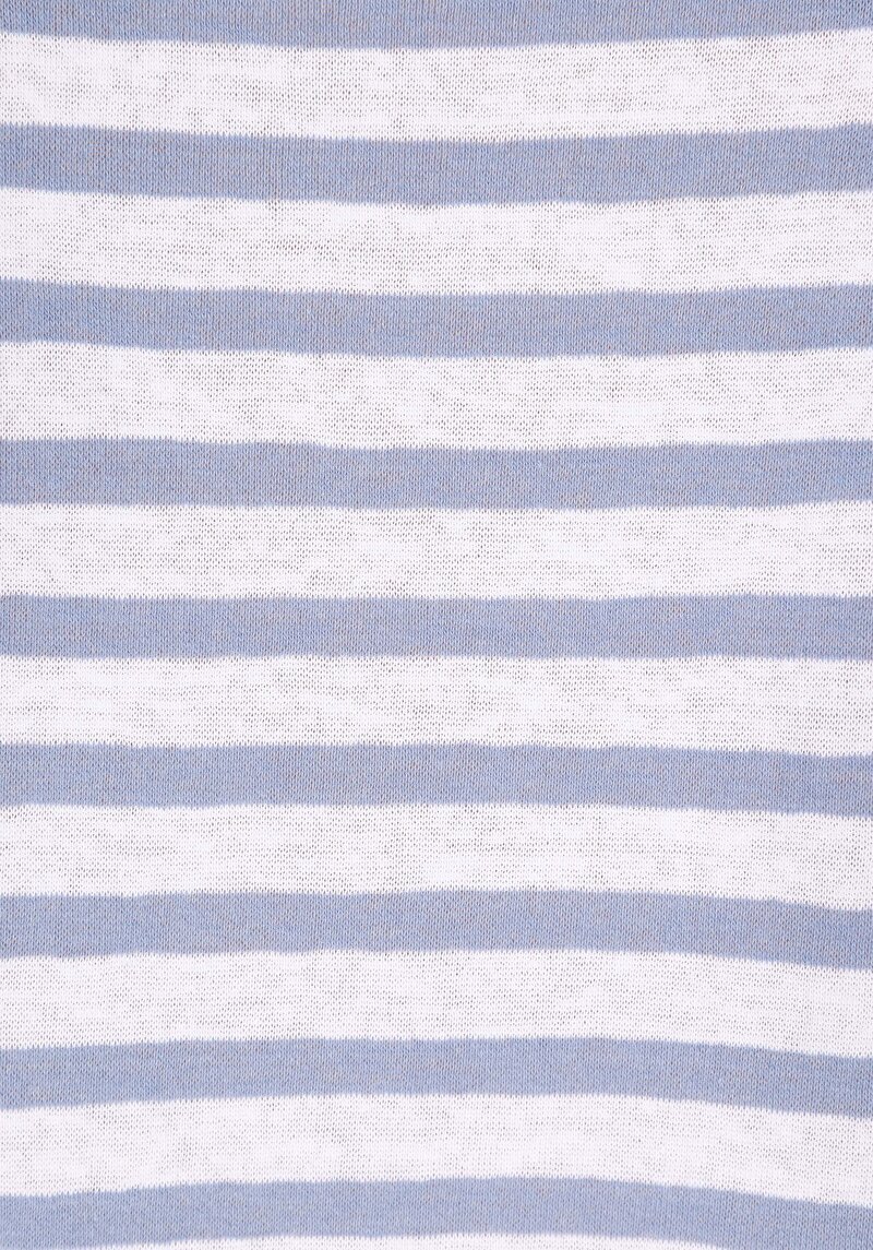 Afișați detalii pentru Regular Fit Round Neck Striped Tricou Albastru Cu Mânecă Scurtă Pentru Femei