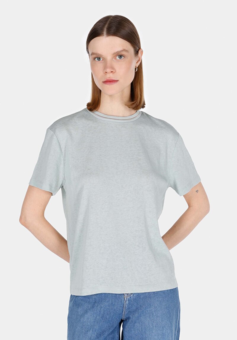 Imagine a Tricou Cu Maneca Scurta De Dama Verde Regular Fit Cl1073957