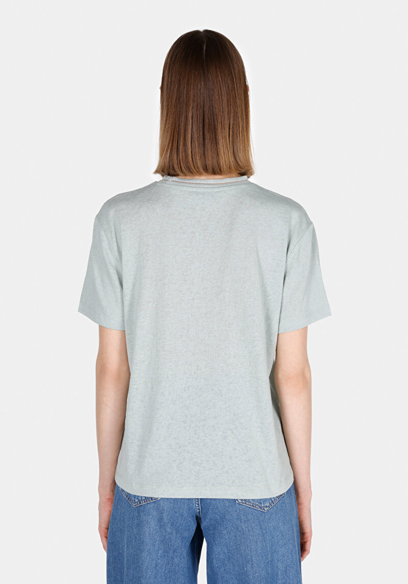 Imagine a Tricou Cu Maneca Scurta De Dama Verde Regular Fit Cl1073957