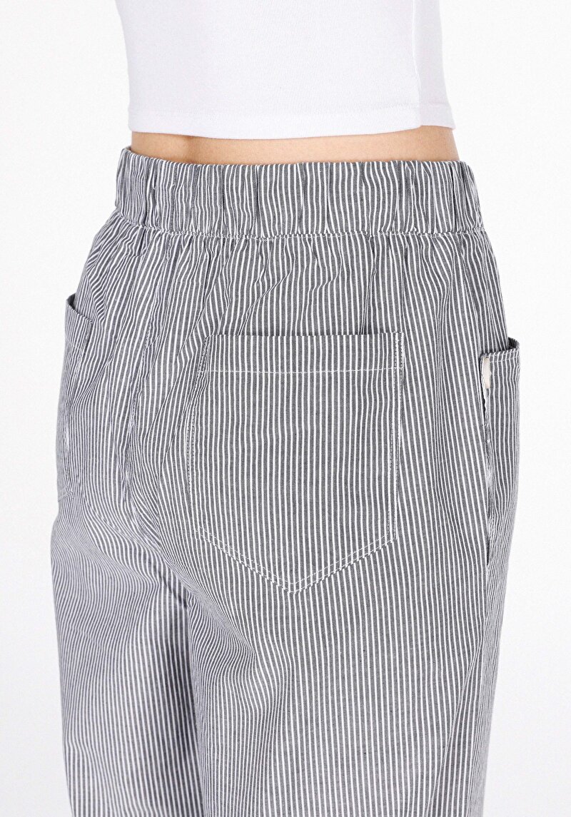 Afișați detalii pentru Drept Fit Talie Talie Pantaloni Largi Pentru Femei Antracit