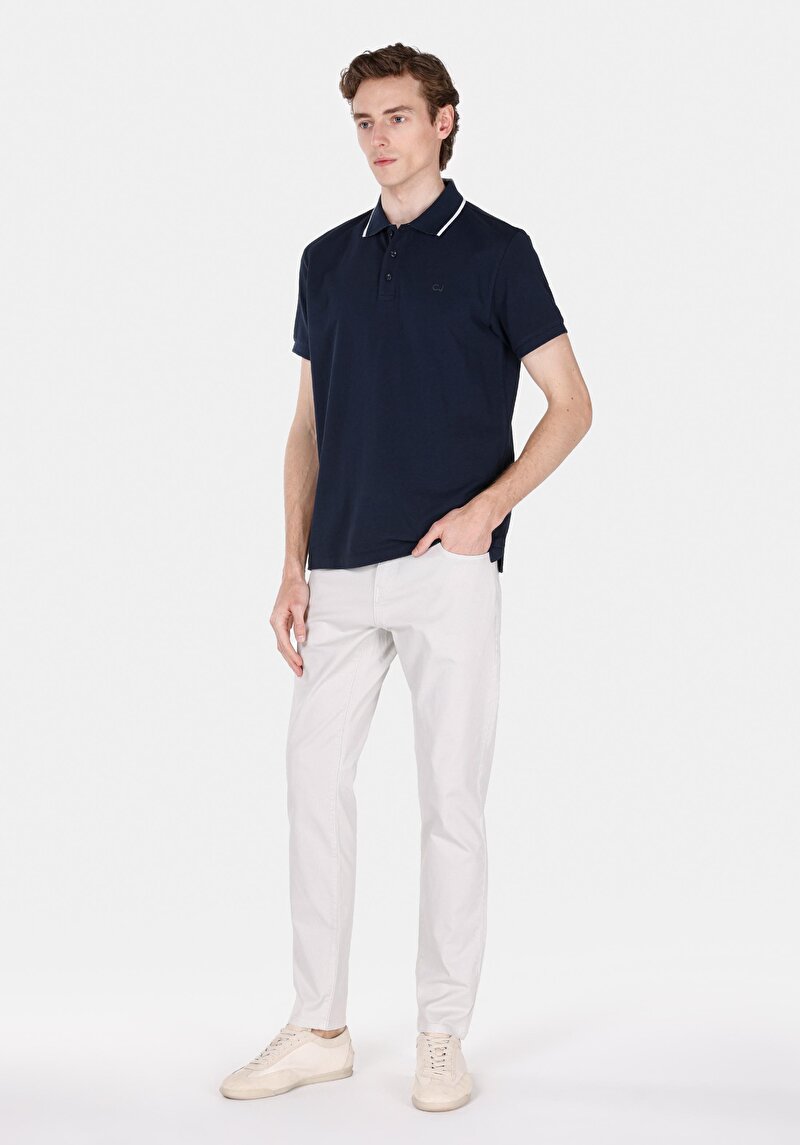 Imagine a Tricou Polo Cu Maneca Scurta De Barbati Albastru Marin Regular Fit  Cl1073958