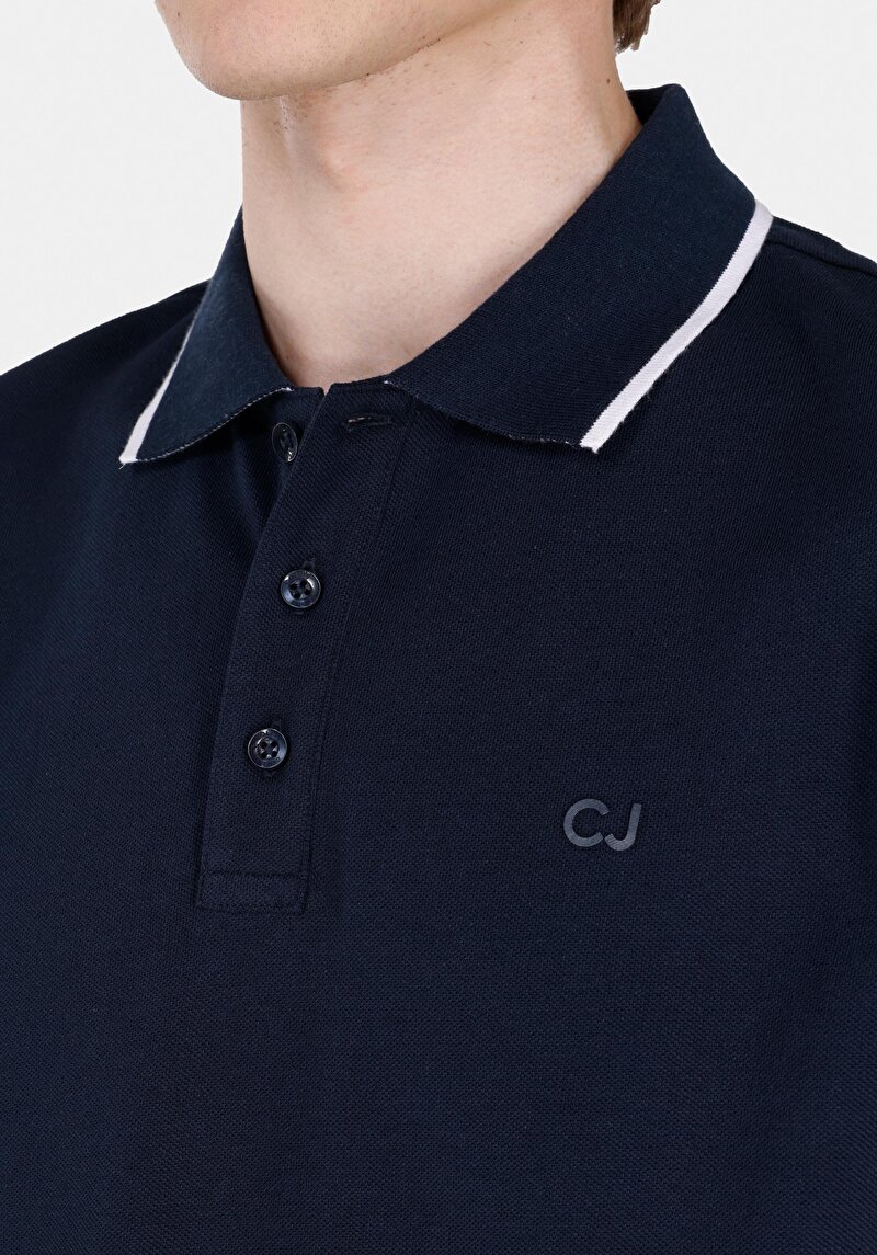 Imagine a Tricou Polo Cu Maneca Scurta De Barbati Albastru Marin Regular Fit  Cl1073958