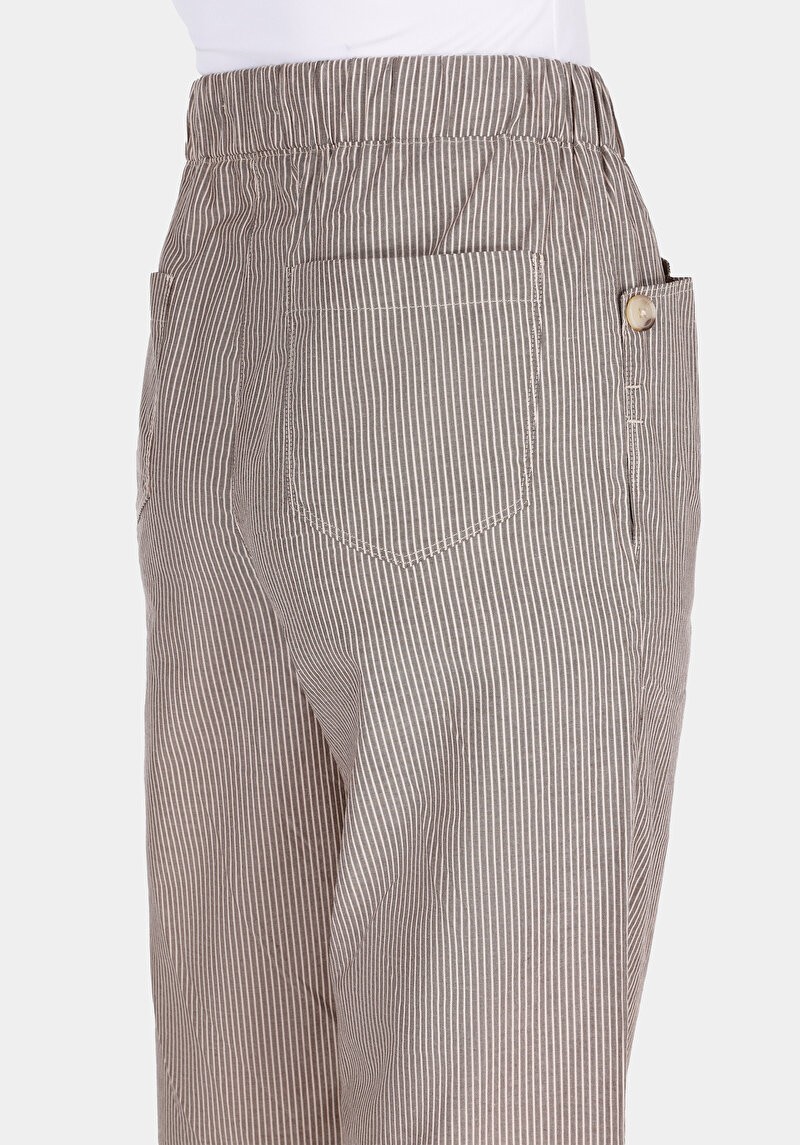 Afișați detalii pentru Drept Fit Talie Talie Larg Picior Maro Pentru Femei Pantaloni Maro