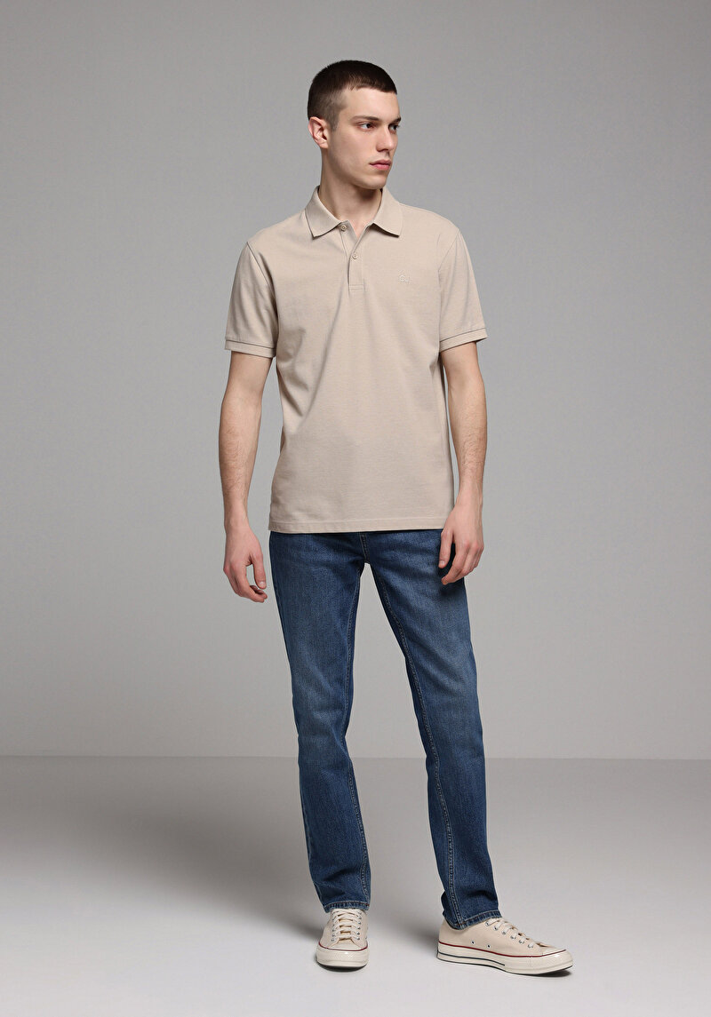 Imagine a Tricou Polo Cu Maneca Scurta De Barbati Bej Regular Fit Cl1073960