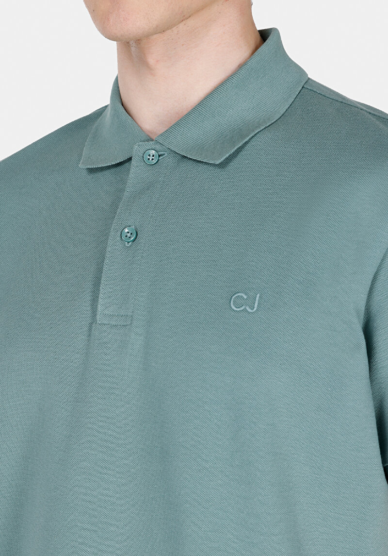 Afișați detalii pentru Tricou Polo Cu Maneca Scurta De Barbati Verde Regular Fit  Cl1073960