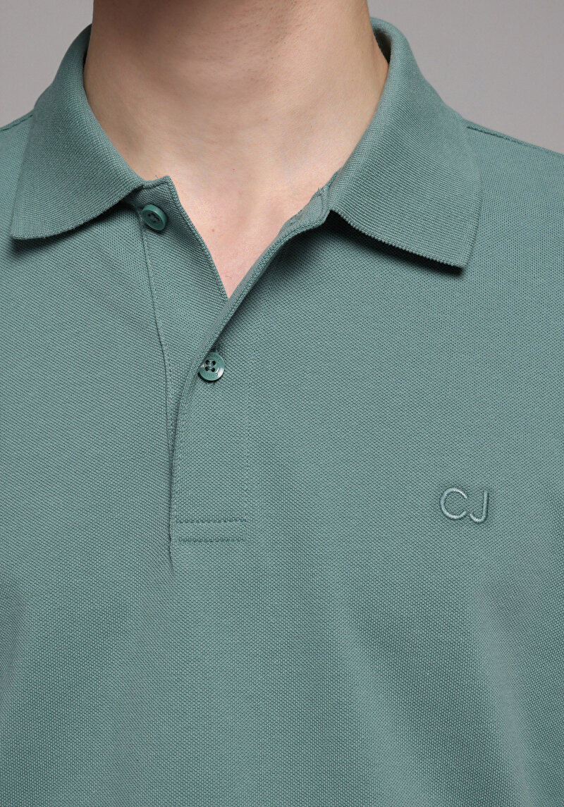 Imagine a Tricou Polo Cu Maneca Scurta De Barbati Verde Regular Fit Cl1073960