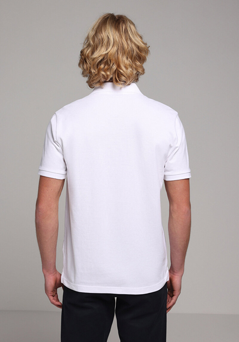 Imagine a Tricou Polo Cu Maneca Scurta De Barbati Alb Regular Fit Cl1073960