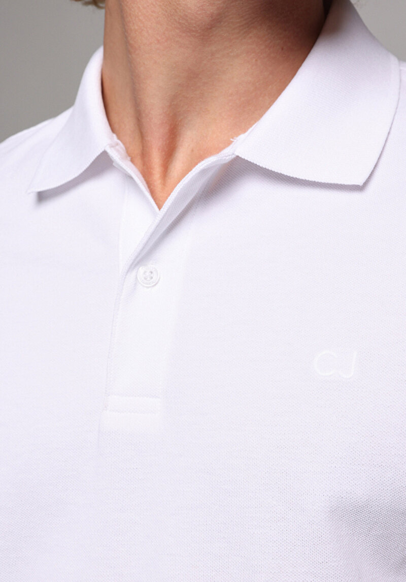 Imagine a Tricou Polo Cu Maneca Scurta De Barbati Alb Regular Fit Cl1073960