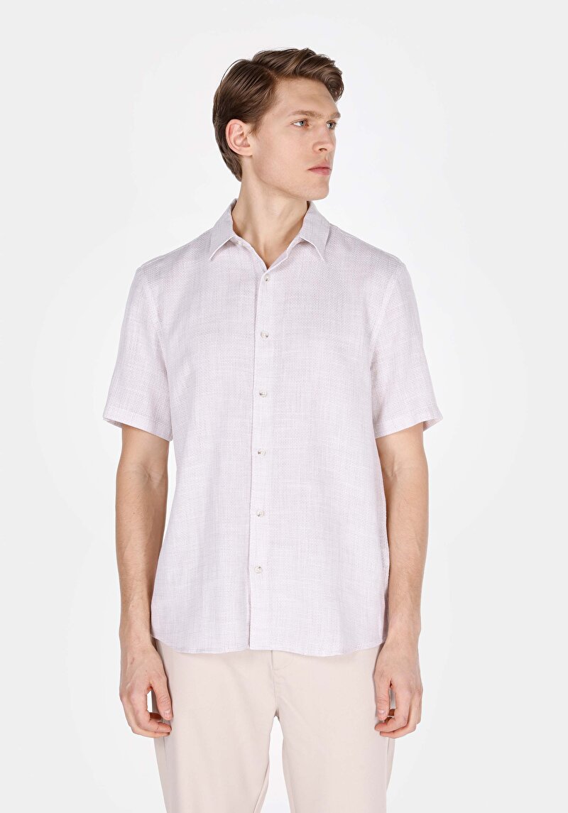 Imagine a Cămașă Cu Decolteu Drept Cămașă Cu Mânecă Lungă Bej Pentru Bărbați