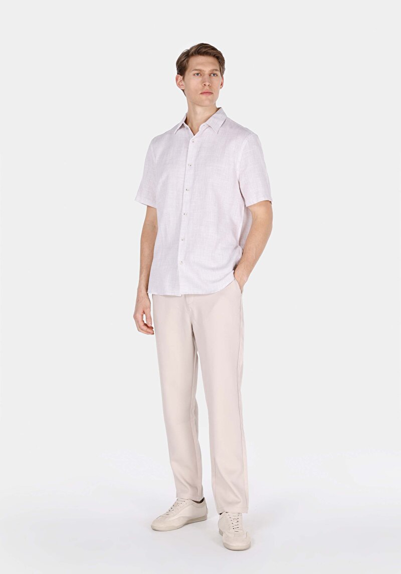 Afișați detalii pentru Cămașă Cu Decolteu Drept Cămașă Cu Mânecă Lungă Bej Pentru Bărbați