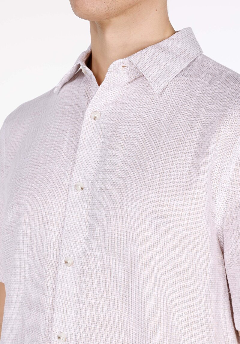 Imagine a Cămașă Cu Decolteu Drept Cămașă Cu Mânecă Lungă Bej Pentru Bărbați