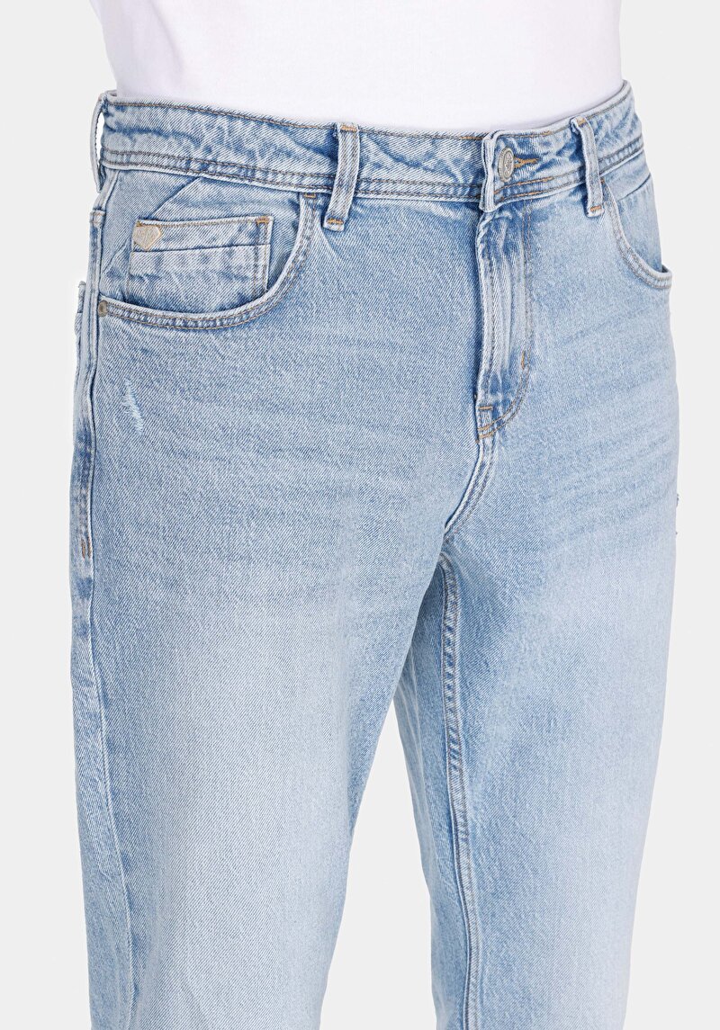 Afișați detalii pentru Pantaloni De Barbati Albastru Straight Fit 044 Karl Cl1073395