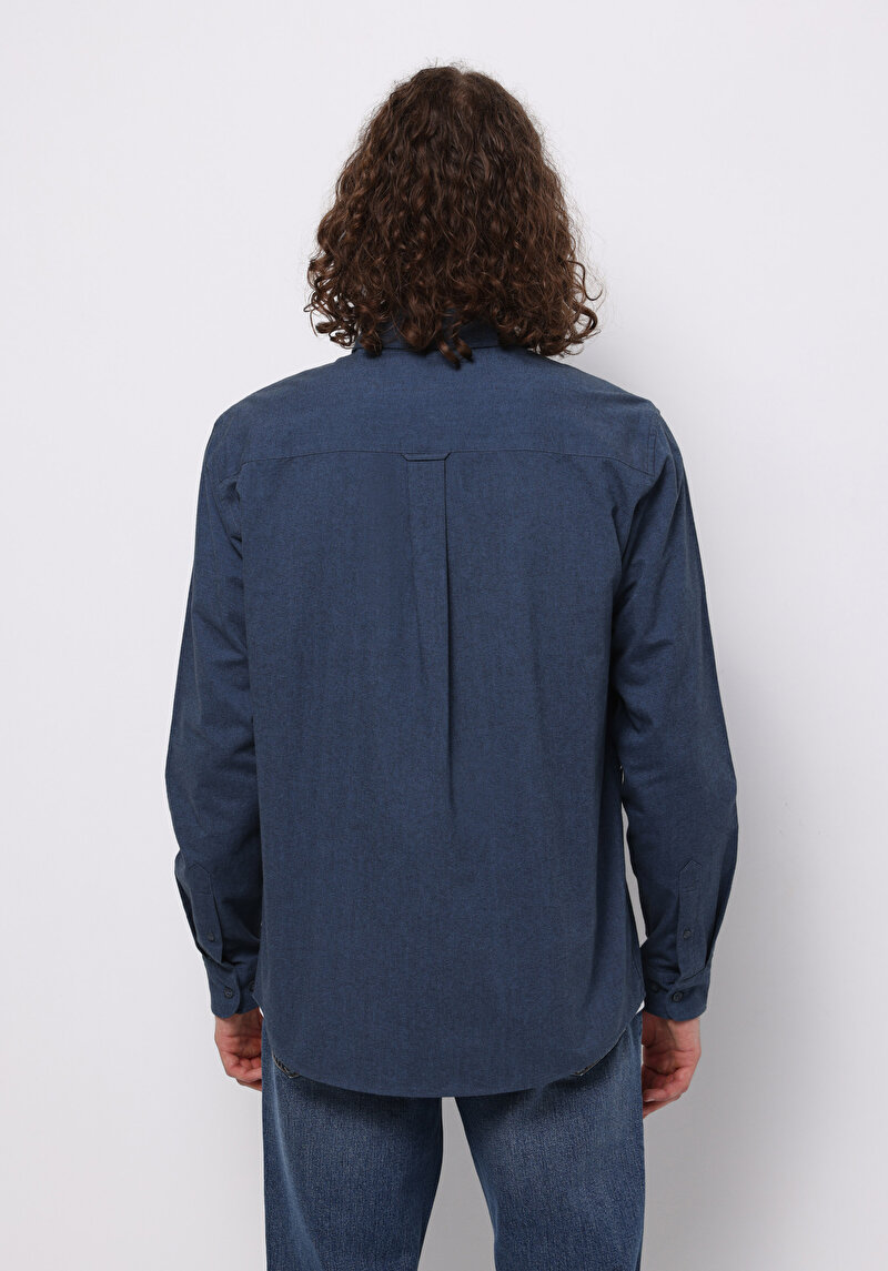 Afișați detalii pentru Camasa Cu Maneca Lunga De Barbati Albastru Marin Regular Fit  Cl1073845