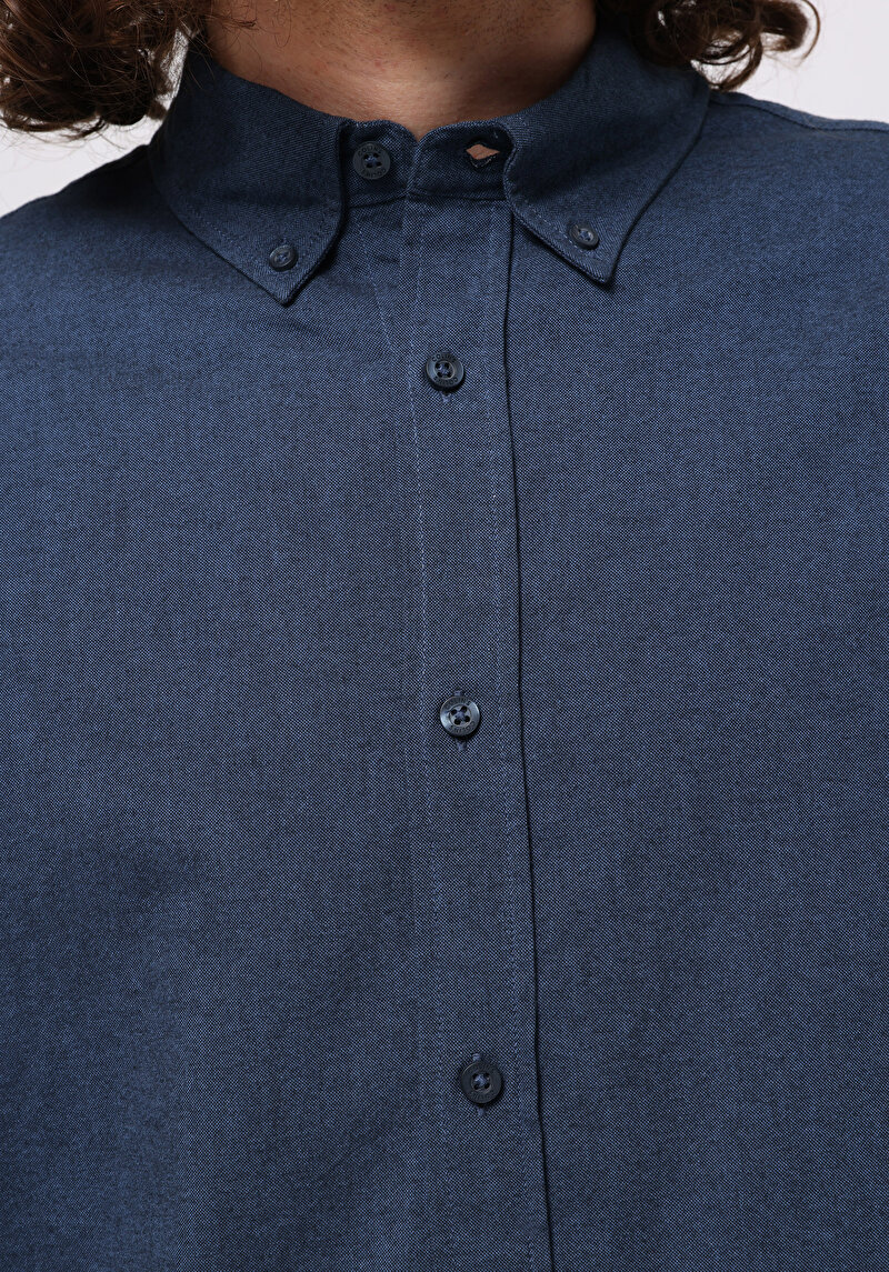 Afișați detalii pentru Camasa Cu Maneca Lunga De Barbati Albastru Marin Regular Fit  Cl1073845