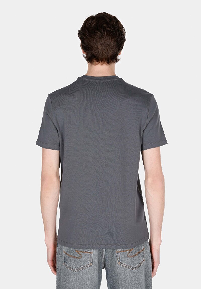 Imagine a Regular Fit Round Neck Drept Bărbați Antracit Tricou Cu Mânecă Scurtă