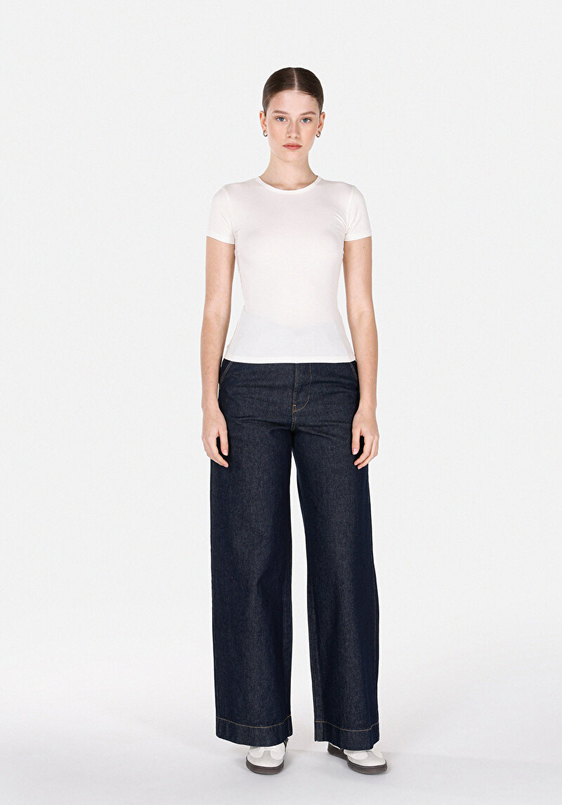 Imagine a Tricou Cu Maneca Scurta De Dama Ecru Slim Fit  Cl1068560