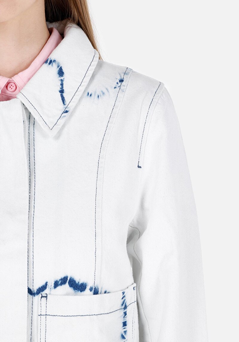 Afișați detalii pentru Jachetă Albastră Pentru Femei Cu Nasturi Și Căptușeală Regular Fit